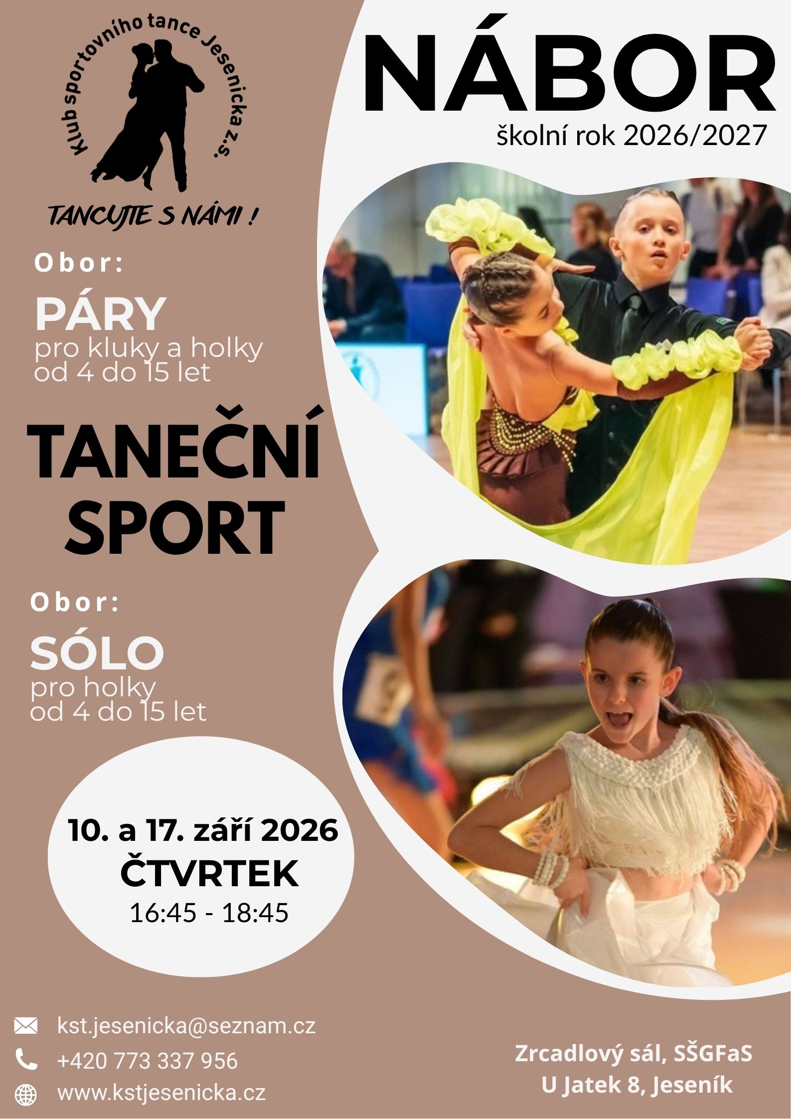 TANEČNÍ SPORT PRO KLUKY A HOLKY 4-15 LET