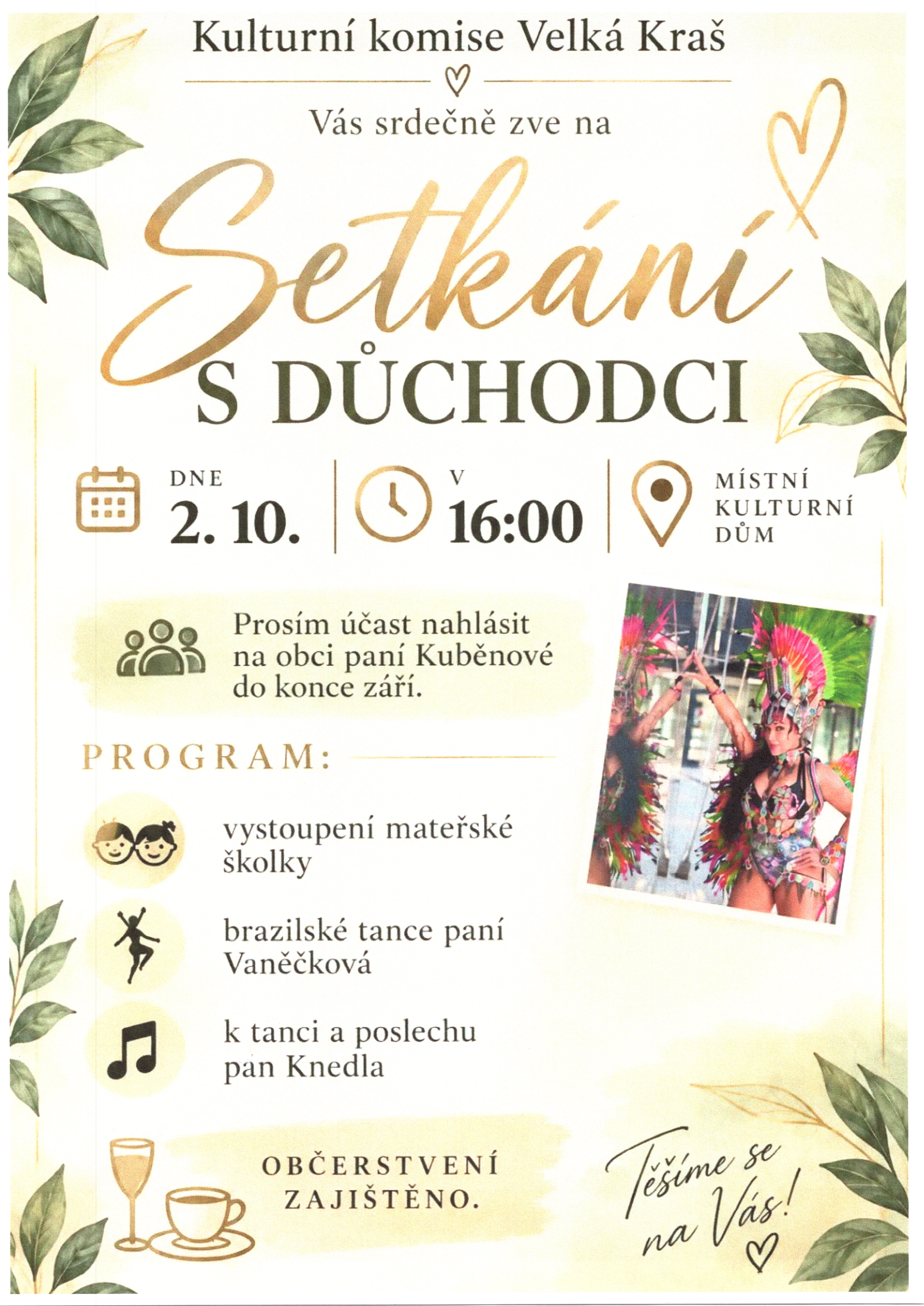 Setkání seniorů 2. října 2026