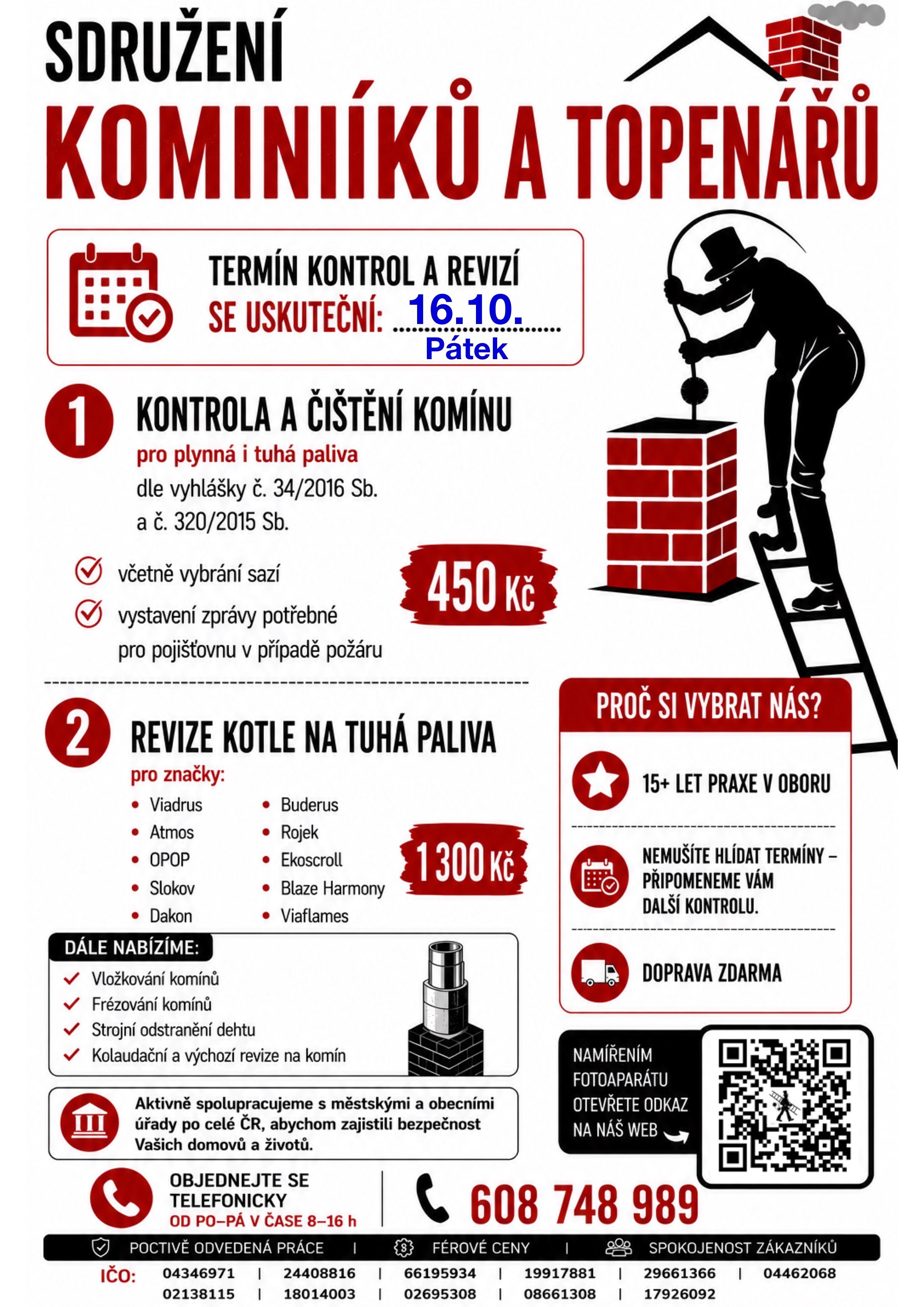 Kominické a topenářské služby 16.10.2026