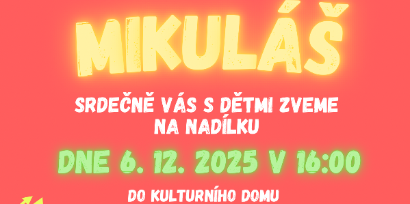 Mikulášská nadílka v sobotu 6. prosince 2025